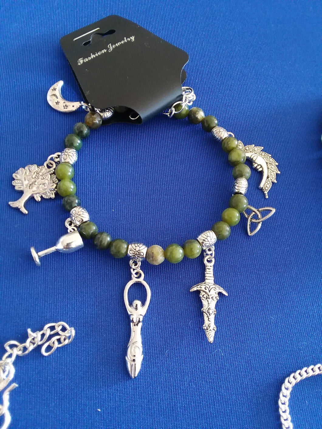 AVBeads Gemstone Beaded Charm Bracelet Wicca and Pagan Jewelry