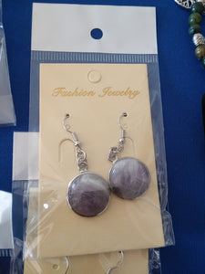 Gemstone Dangle Earrings Amethyst