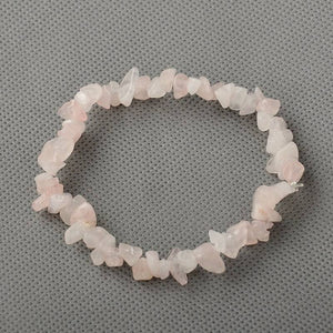 Gemstone Bracelet Rose Quartz Chip Stretchy Bracelet