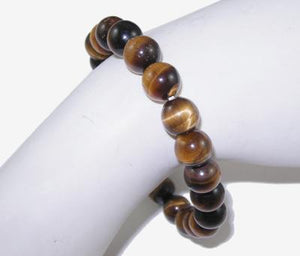 Beaded Bracelet Gemstone Bracelet Tigers Eye Stretchy Bracelet