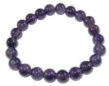 Load image into Gallery viewer, Beaded Bracelet Gemstone Bracelet Amethyst Stretchy Bracelet