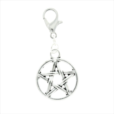 AVBeads Clip-On Charms Pentacle Charm 35mm x 16mm Silver JWLCC07776