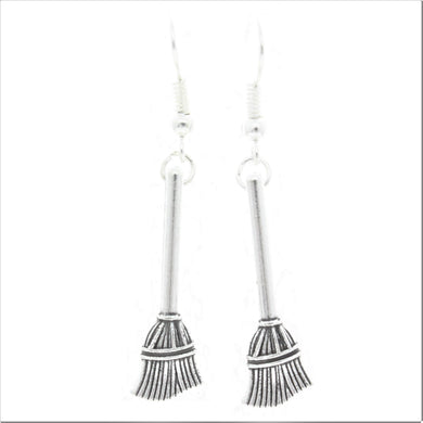 AVBeads Jewelry Charm Earrings Dangle Silver Hook Broom