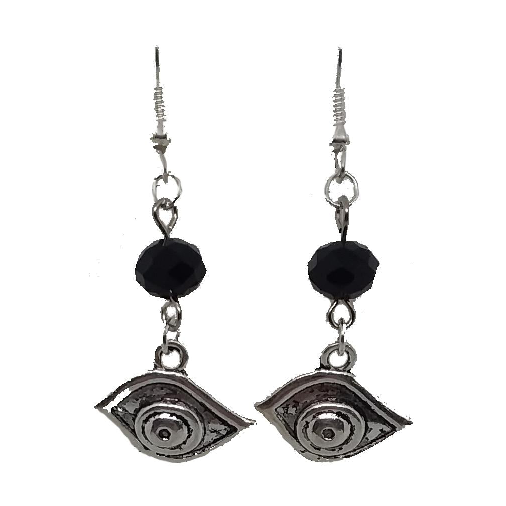 AVBeads Jewelry Charm Earrings Dangle Silver Hook Beaded Black Eye