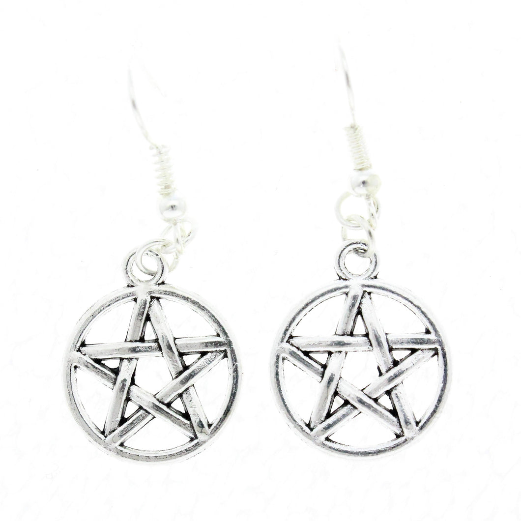 AVBeads Jewelry Charm Earrings Dangle Silver Hook Pentacle