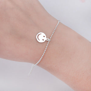 Emoji Bracelet Silver Plated Copper 6 1/2" long