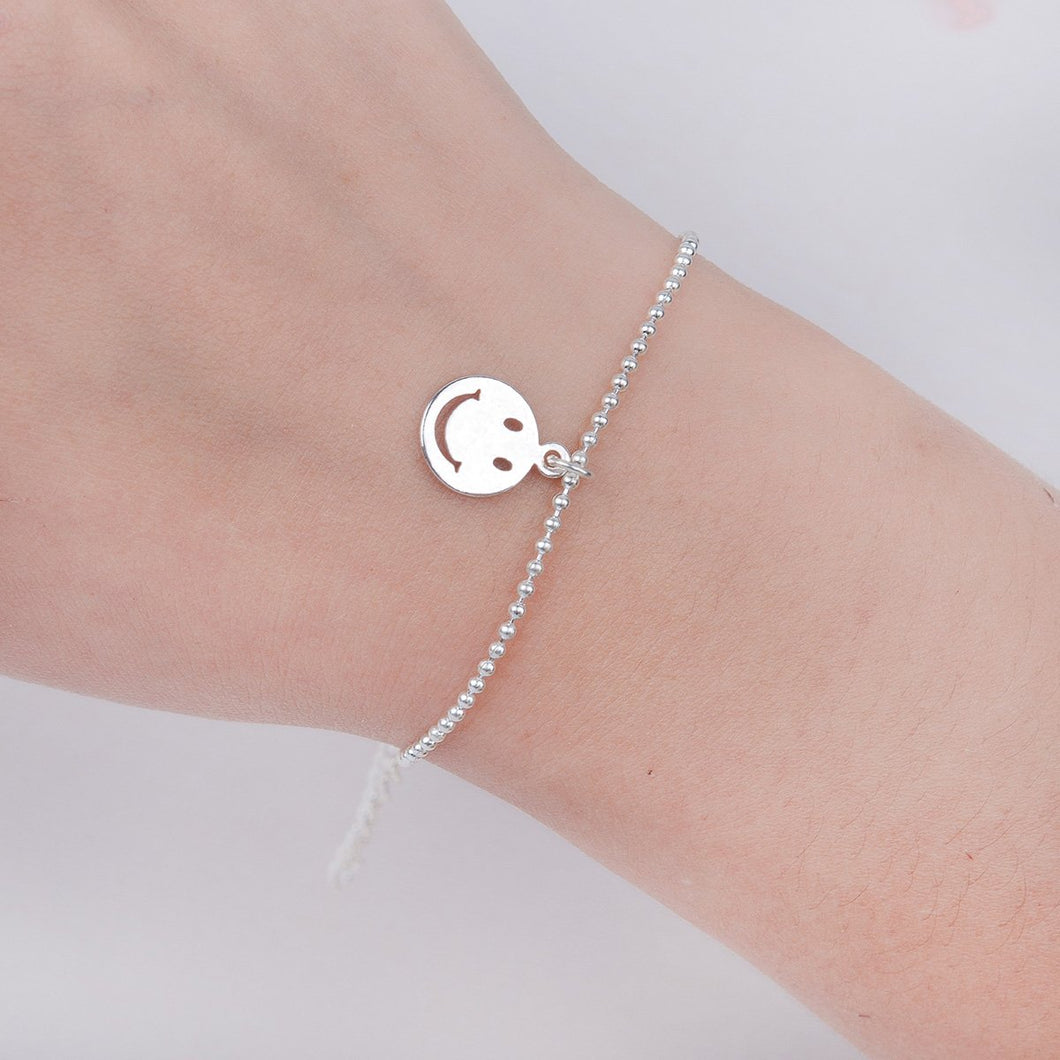 Emoji Bracelet Silver Plated Copper 6 1/2