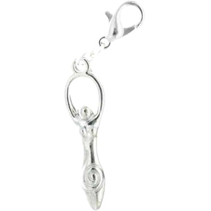 AVBeads Clip-On Charms Goddess Charm 45mm x 10mm Silver JWLCC36864