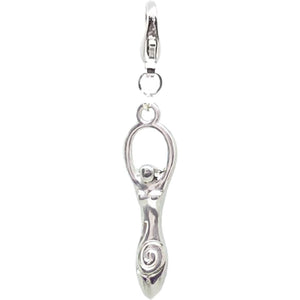 AVBeads Clip-On Charms Goddess Charm 45mm x 10mm Silver JWLCC36864