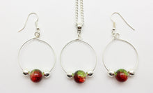 Load image into Gallery viewer, Jewelry Set XMAS-JWL-1014 Red Green Silver 10mm Beads on Wire - Free Shipping