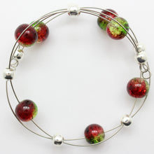 Load image into Gallery viewer, Jewelry Set XMAS-JWL-1014 Red Green Silver 10mm Beads on Wire - Free Shipping