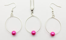 Load image into Gallery viewer, Jewelry Set JWL-SET-1001 Pink Silver 8mm Beads on Wire - Free Shipping