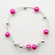 Load image into Gallery viewer, Jewelry Set JWL-SET-1001 Pink Silver 8mm Beads on Wire - Free Shipping