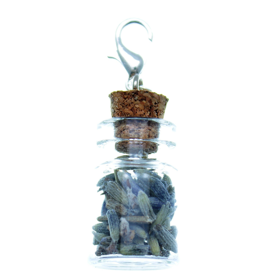 Clip-On Bottle Charms with Herbs Lavender Flowers - Free Shipping