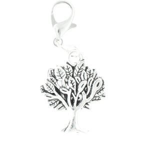 AVBeads Clip-On Charms Tree Charm 35mm x 15mm Silver JWLCC05574