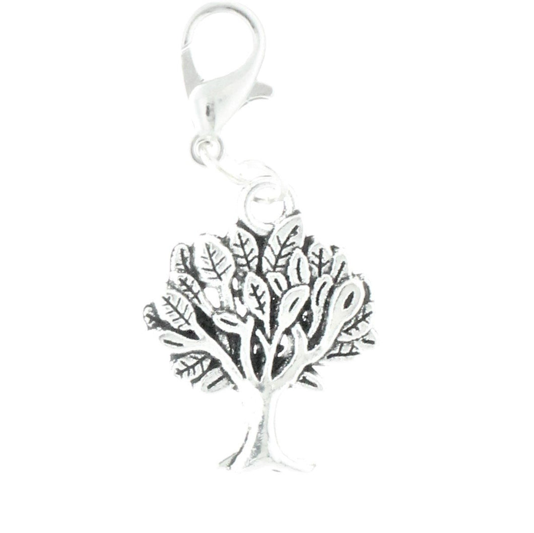 AVBeads Clip-On Charms Tree Charm 35mm x 15mm Silver JWLCC05574