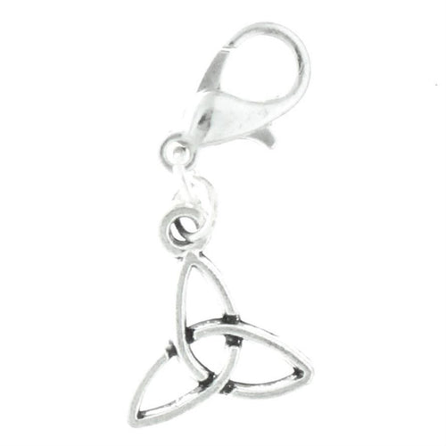 AVBeads Clip-On Charms Triquetra Mini Charm 25mm x 15mm Silver JWLCC03091